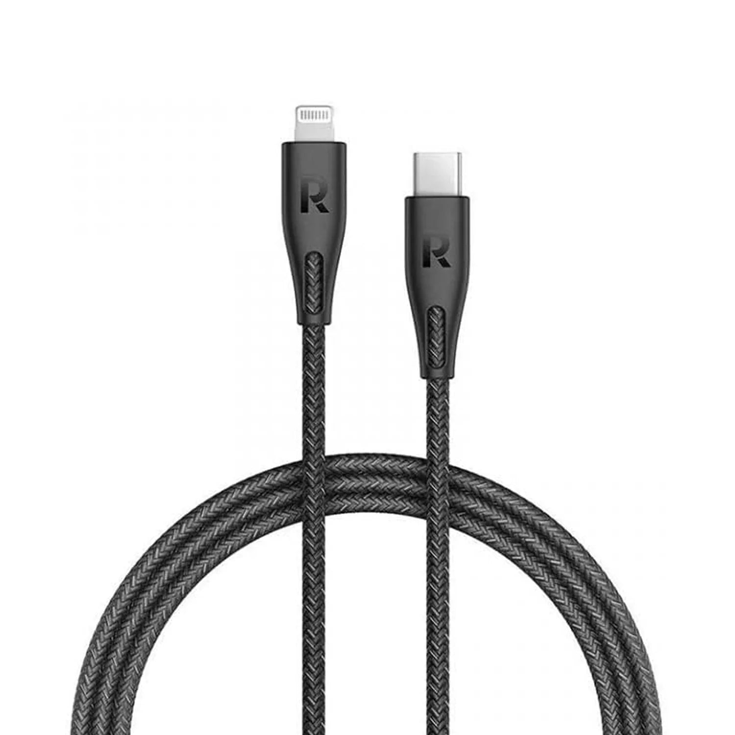 Ravpower Type-C To Lightning Cable 2M Nylon - Black - Tashqila Ravpower Type-C To Lightning Cable 2M Nylon - Black - Tashqila